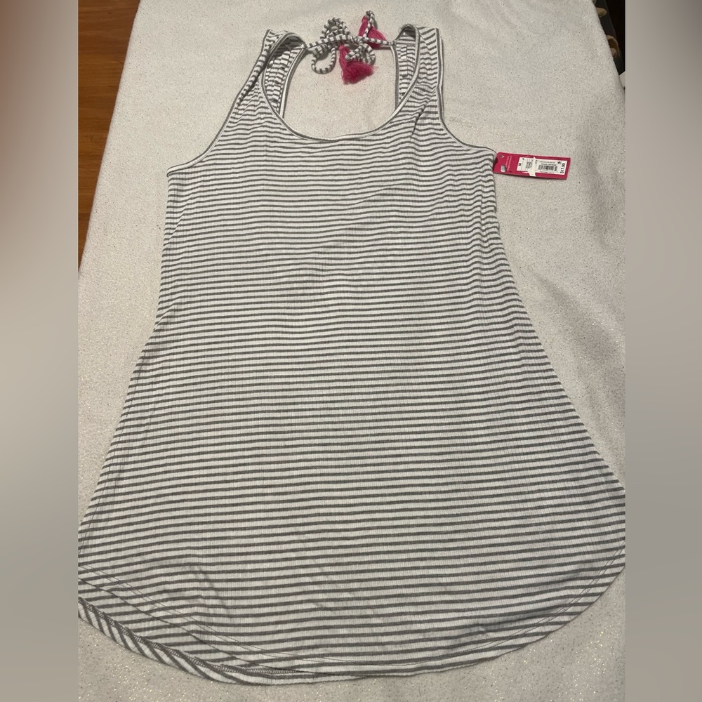Gray and white stripe Xhilaration size medium top brand new with tags